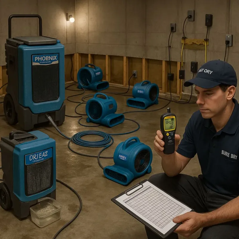 Structural Drying and Dehumidification process in Manchester, CT